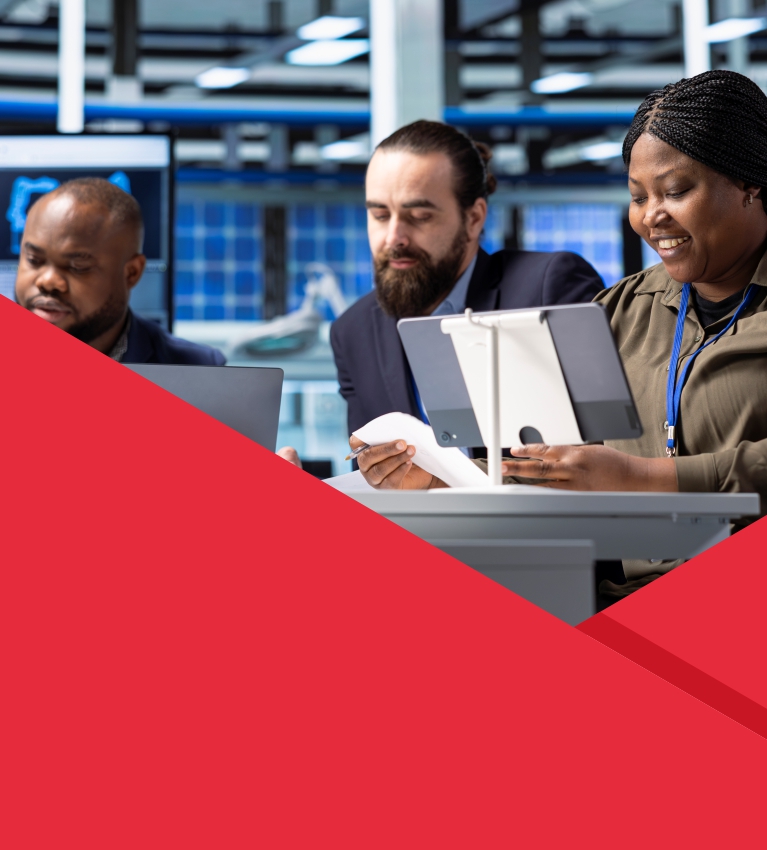 AOLC technician assisting school staff with classroom IT setup in South Africa